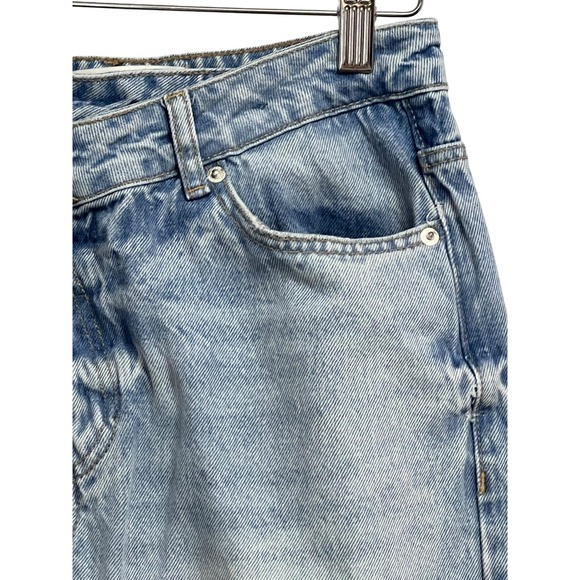 Zara Z1975 Jeans Womens 4 Light Wash Denim Straight Leg Cuffed High Rise Cotton - Picture 6 of 11